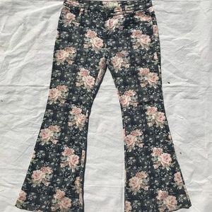 Free People Rose Graphic Plaid print flares